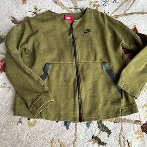Nike Khaki Olive Green Zip Up Jacket Medium